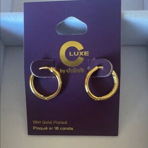 Claire's Luxe Gold Plated Hoop Earrings